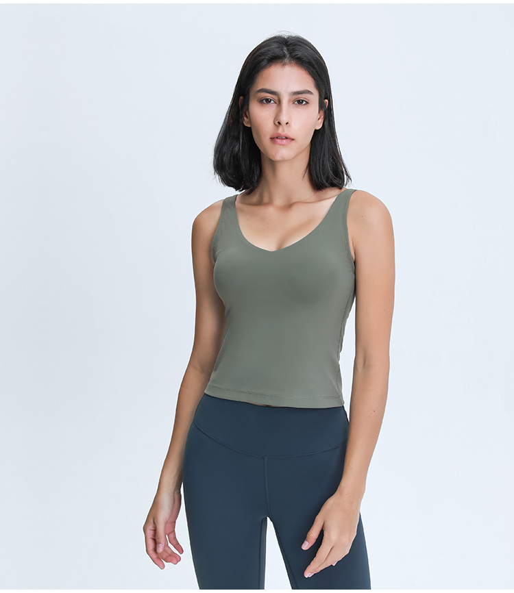 Women's V-neck long slimming yoga suit TAI GREEN