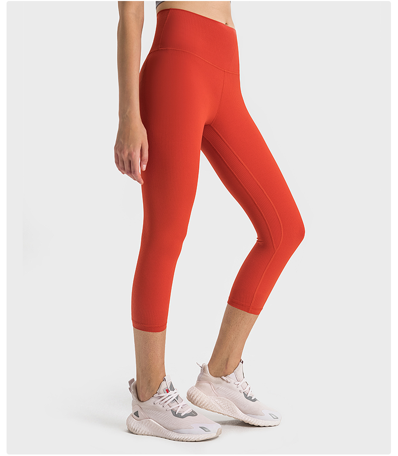 Women's Fitness Yoga Octopath Pants High Waist Exercise CHILI SAUCE RED