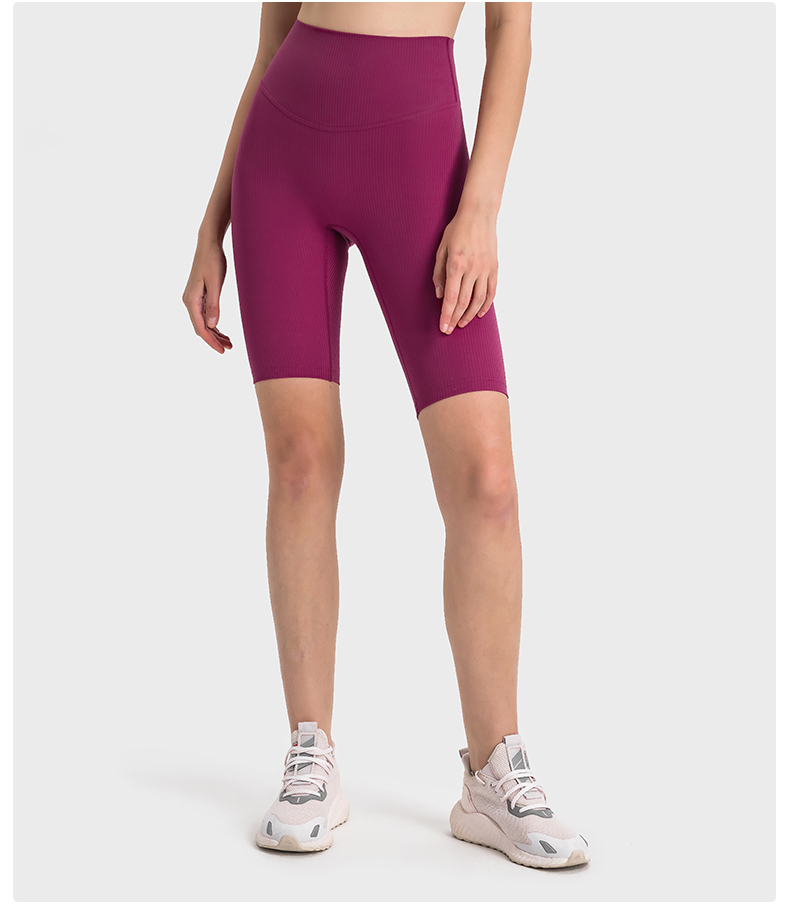 Women's high waisted yoga pants PLUM RED