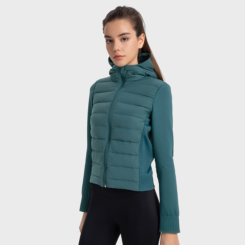 Women's short waterproof lightweight down jacket Color:Chlorite;SIZE:S