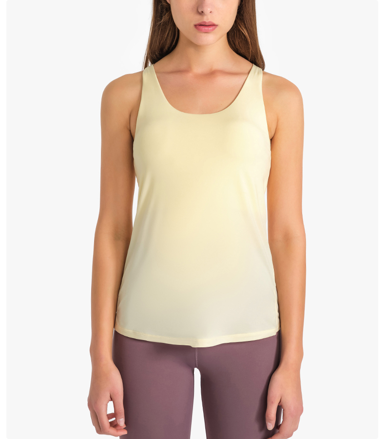 Women's loose and breathable running sports cover with straps YELLOW