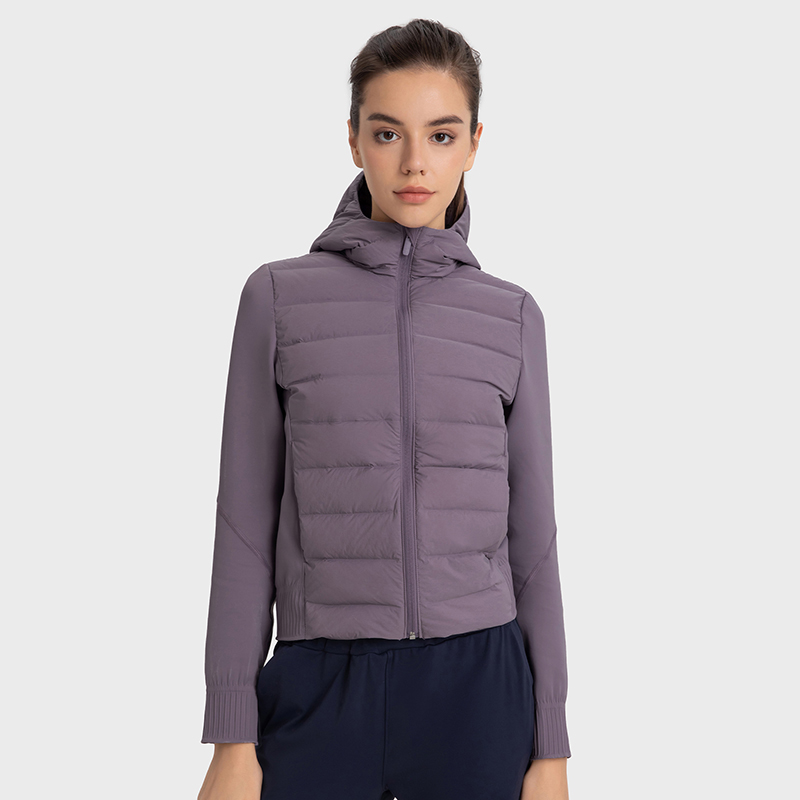 Women's short waterproof lightweight down jacket Color:Persian Purple;SIZE:S