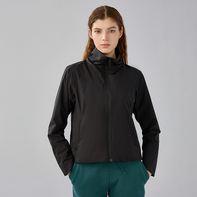 Women's slim fit stand up collar assault suit mountaineering suit Color: Black;SIZE:S
