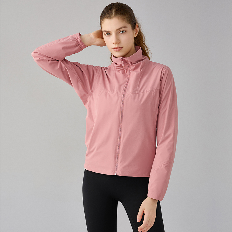 Women's slim fit stand up collar assault suit mountaineering suit Color:Falling cherry powder;SIZE:S