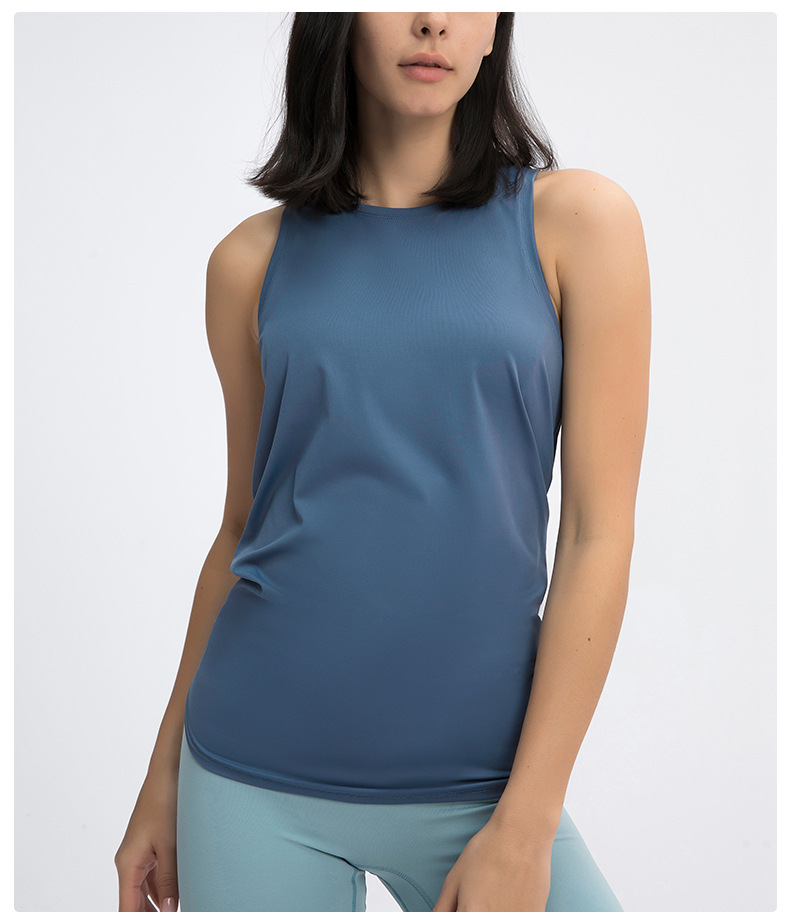 Women's skin friendly strap vest sports cover shirt Color:ASPHALT COLOR;SIZE:S