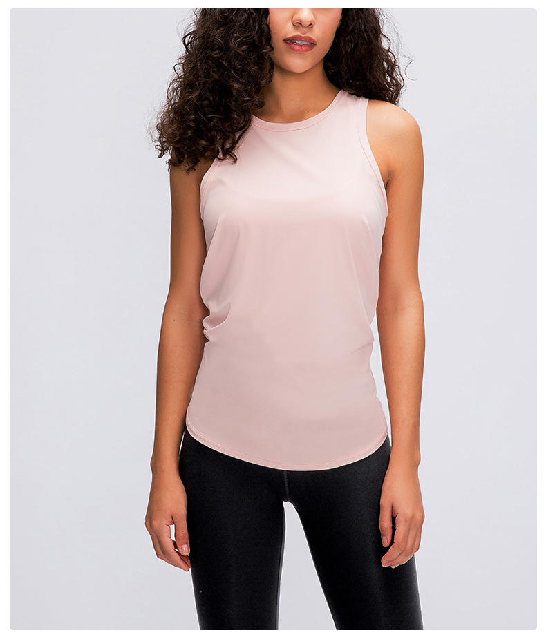 Women's skin friendly strap vest sports cover shirt Color:CHAMPAGNE PINK;SIZE:S