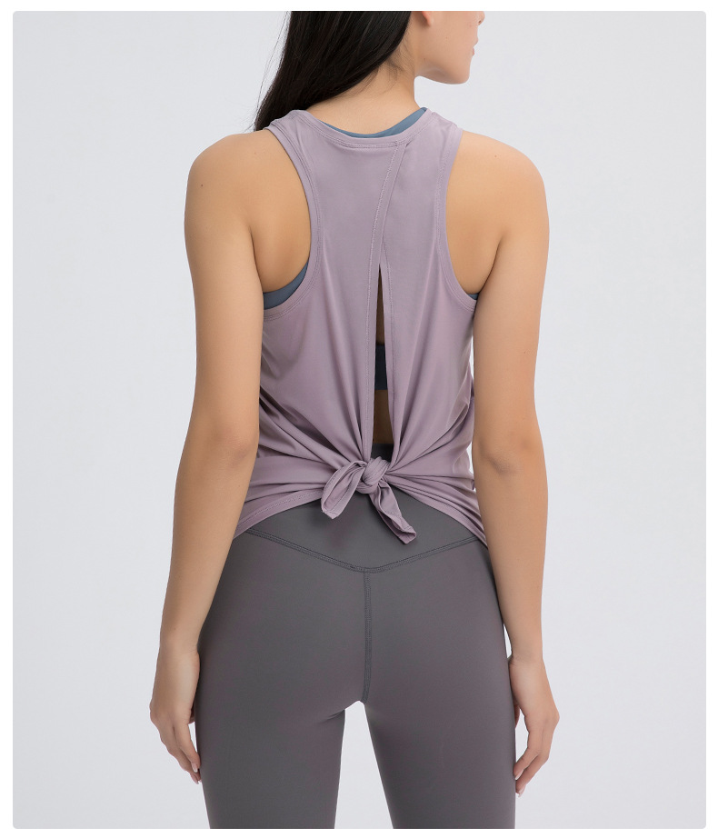 Women's skin friendly strap vest sports cover shirt Color:LEAD POWDER;SIZE:S
