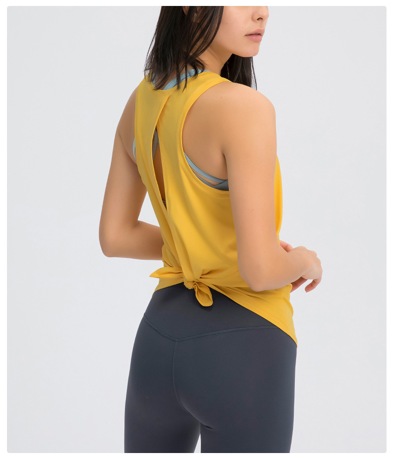 Women's skin friendly strap vest sports cover shirt Color:YELLOW;SIZE:S