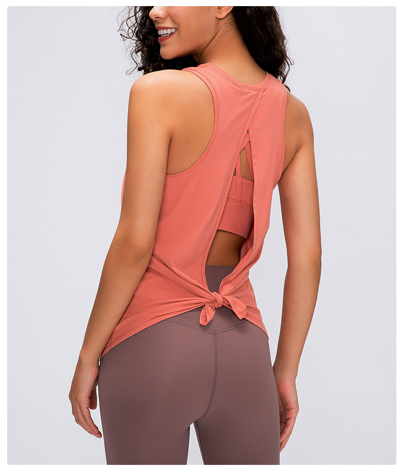 Women's skin friendly strap vest sports cover shirt Color:WARM ORANGE;SIZE:S