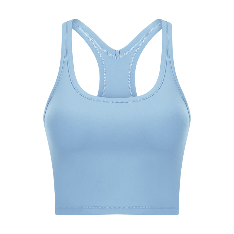 Women's Fashion Versatile Yoga Fitness Shockproof Sports Underwear Color:Moon white blue ;SIZE:S