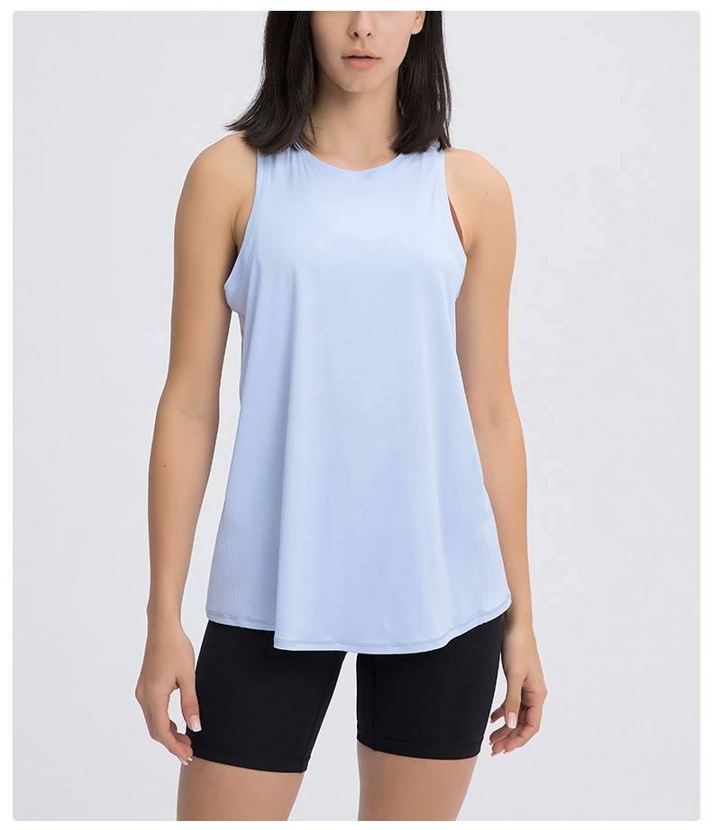 Women's skin friendly strap vest sports cover shirt Color:LIGHT BLUE;SIZE:S