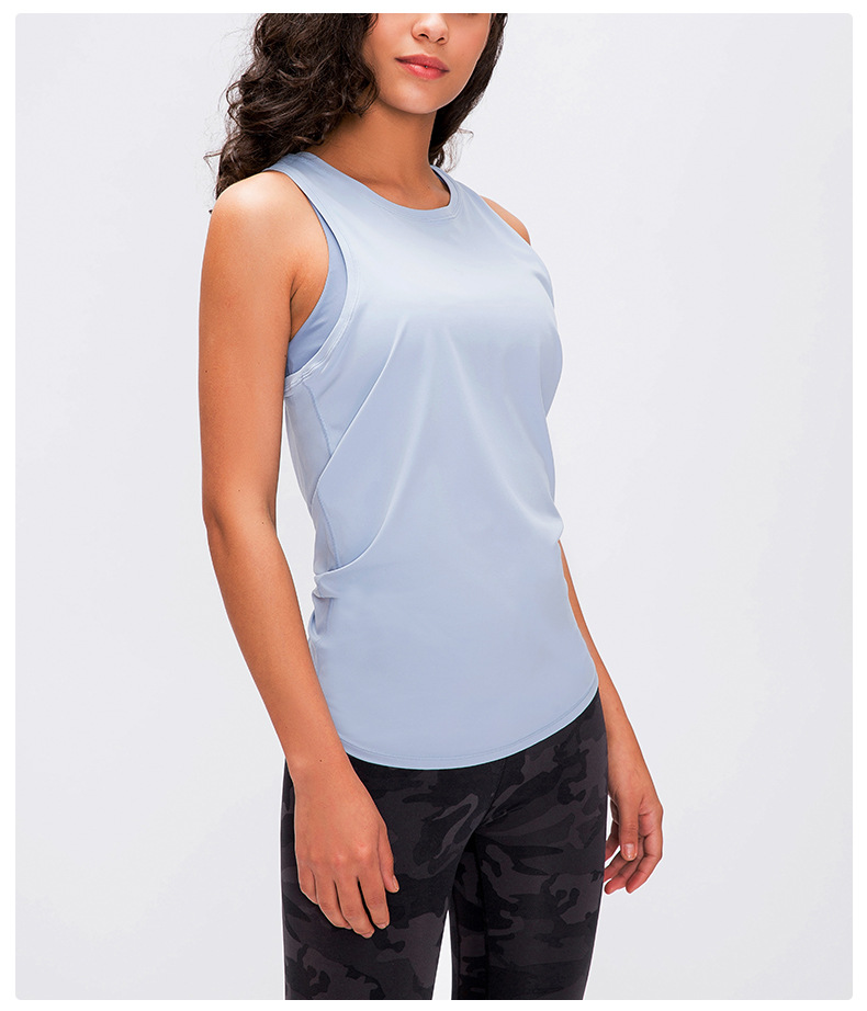 Women's skin friendly strap vest sports cover shirt Color:BABY BLUE;SIZE:S