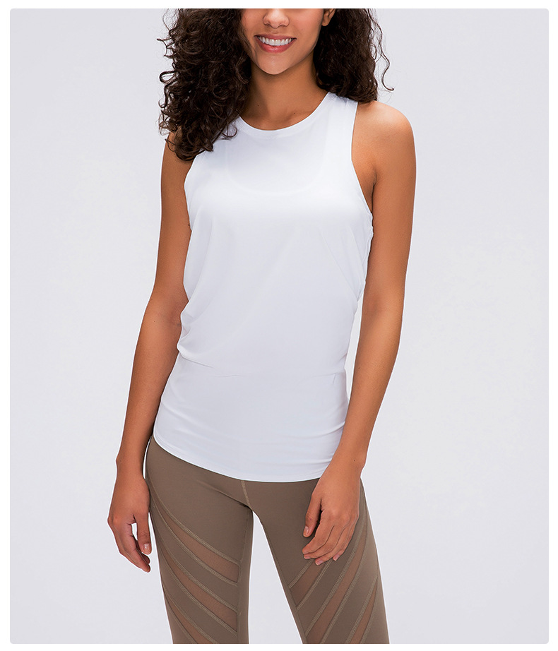 Women's skin friendly strap vest sports cover shirt Color:WHITE;SIZE:S