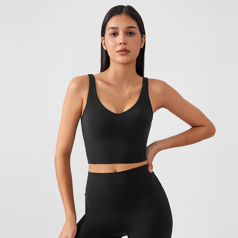 Women's Fixed Chest Mat Sports Yoga Underwear Color:Black;SIZE:M