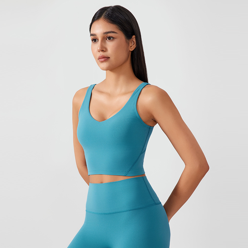 Women's Fixed Chest Mat Sports Yoga Underwear Color:Blue marlin;SIZE:S