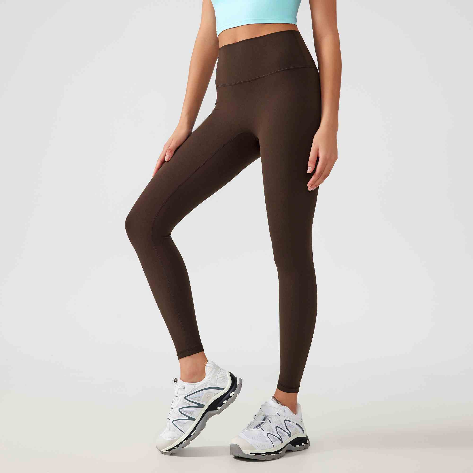Women's one size fits all hip lifting and shaping yoga pants Color:Espresso;SIZE:S
