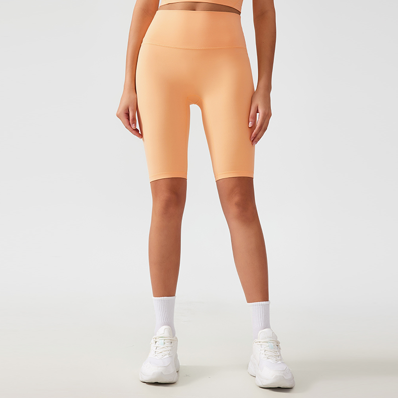 Women's one size fits all hip lifting and shaping yoga shorts Color:Soft peach;SIZE:S