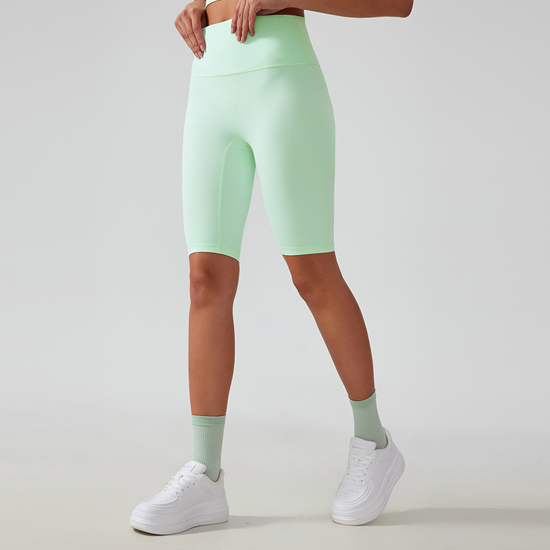 Women's one size fits all hip lifting and shaping yoga shorts Color:Cabbage Green;SIZE:S
