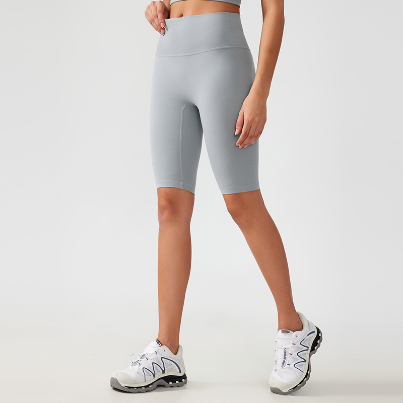 Women's one size fits all hip lifting and shaping yoga shorts Color:Silver droplet color;SIZE:S