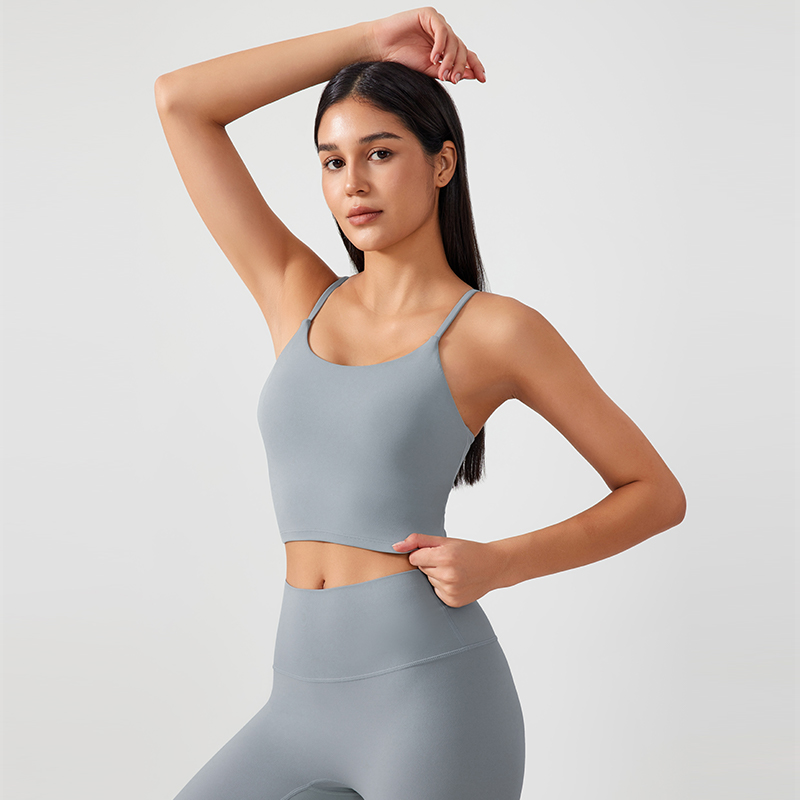 Women's one-piece cup sports tank top Color:Silver droplet color;SIZE:S