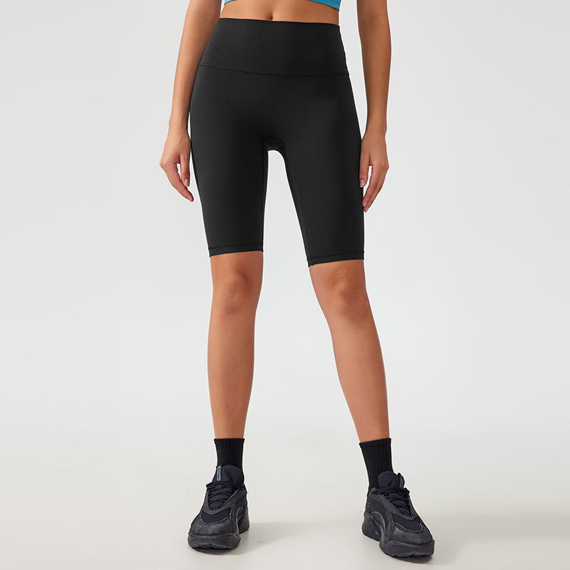 Women's one size fits all hip lifting and shaping yoga shorts Color:Black;SIZE:S