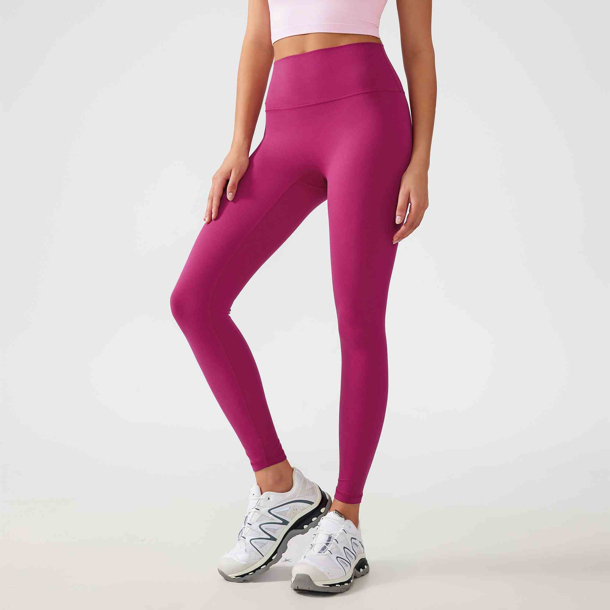 Women's one size fits all hip lifting and shaping yoga pants Color:Wild Berry Color;SIZE:S