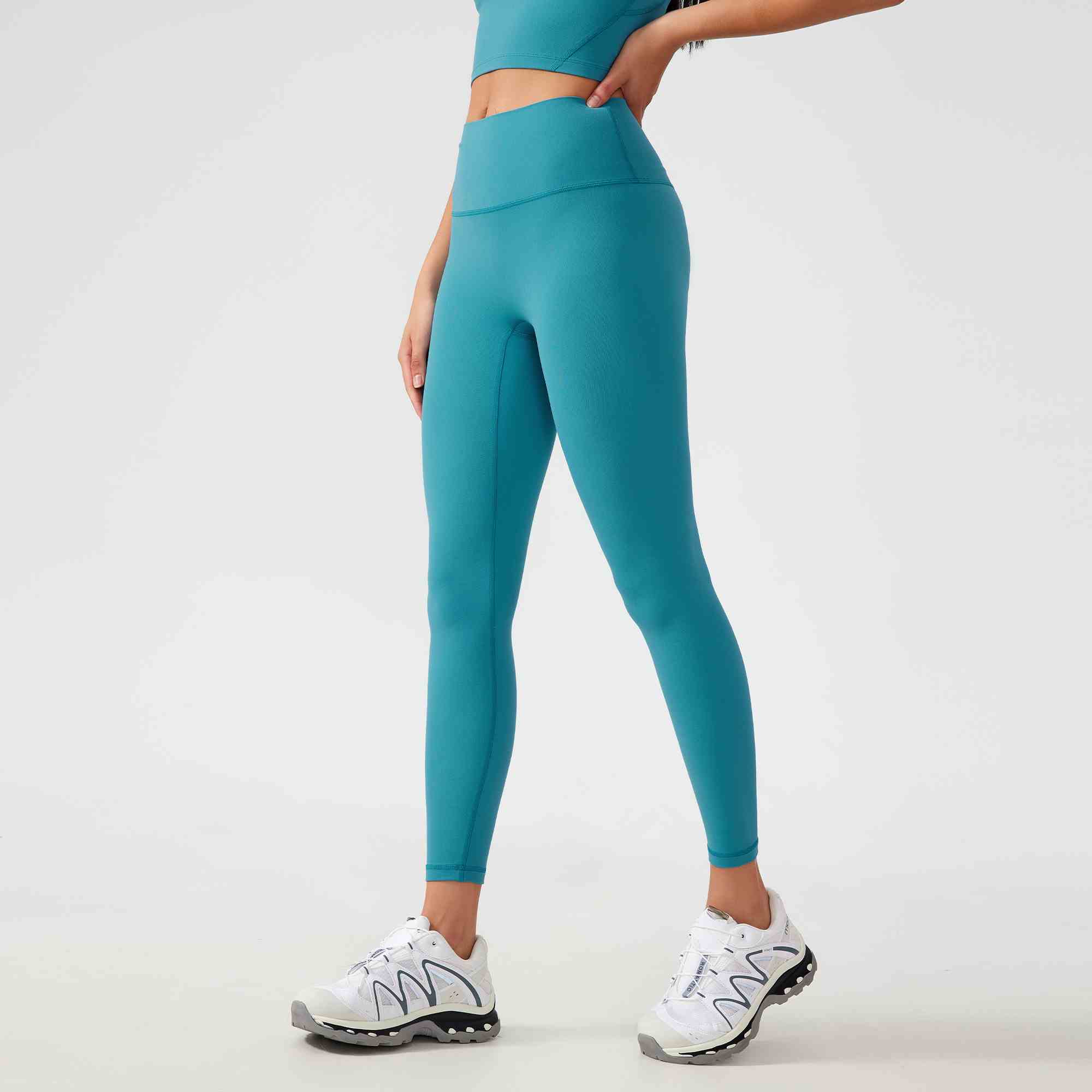 Women's one size fits all hip lifting and shaping yoga pants Color:Blue marlin;SIZE:S