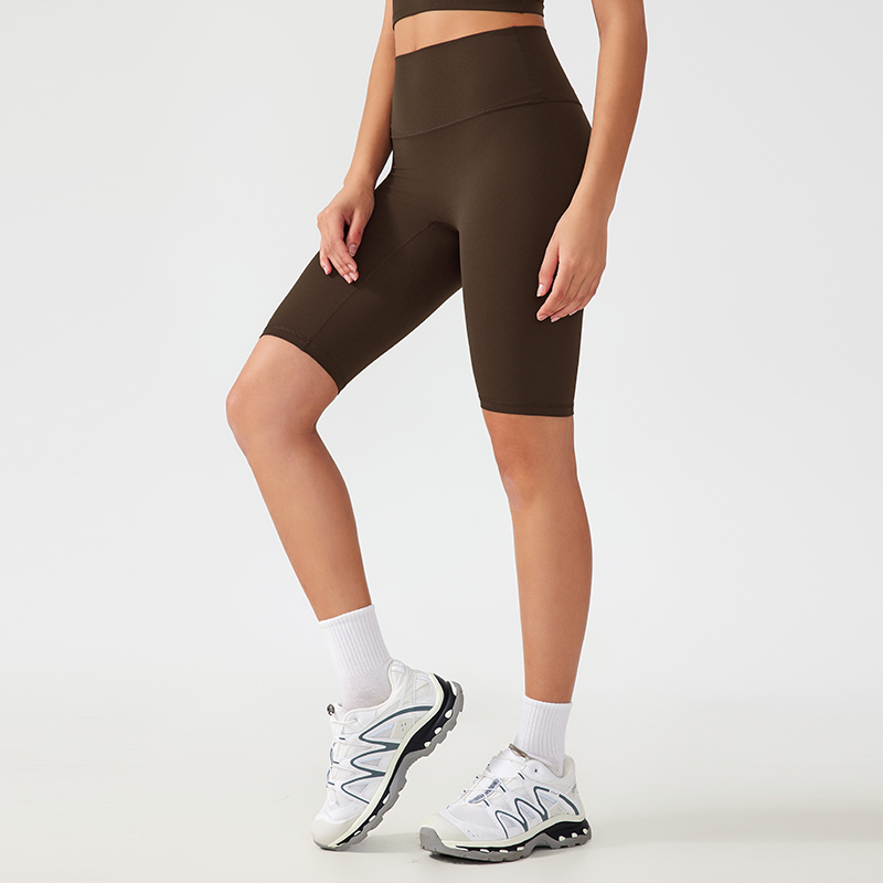 Women's one size fits all hip lifting and shaping yoga shorts Color:Espresso;SIZE:S
