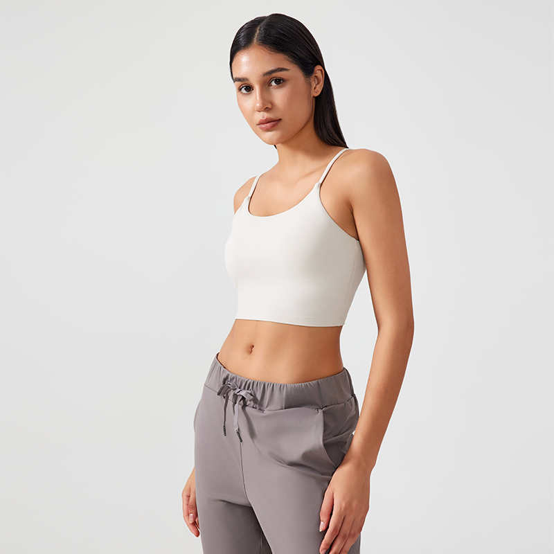 Women's one-piece cup sports tank top Color:Albumin;SIZE:S