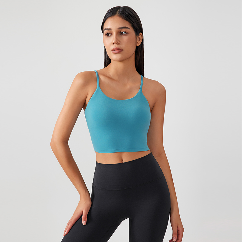 Women's sports camisole vest Color:Blue marlin;SIZE:S