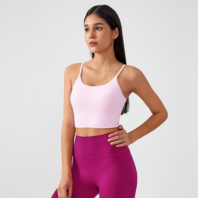 Women's sports camisole vest Sweet powder