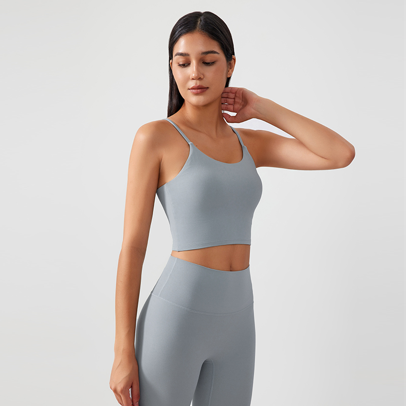 Women's sports camisole vest Color:Silver droplet color;SIZE:S