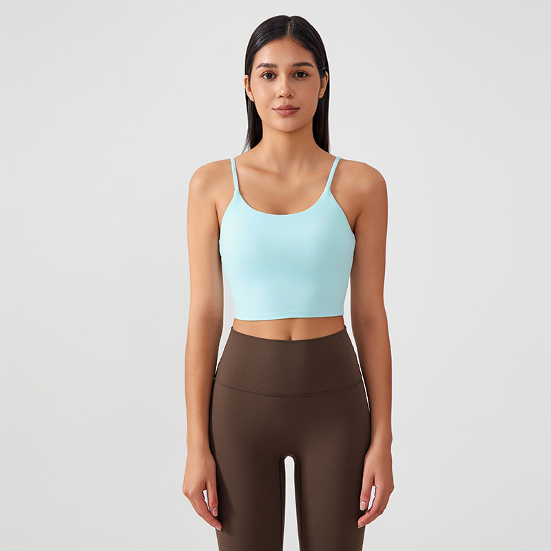 Women's sports camisole vest Color:Cabbage Green;SIZE:S