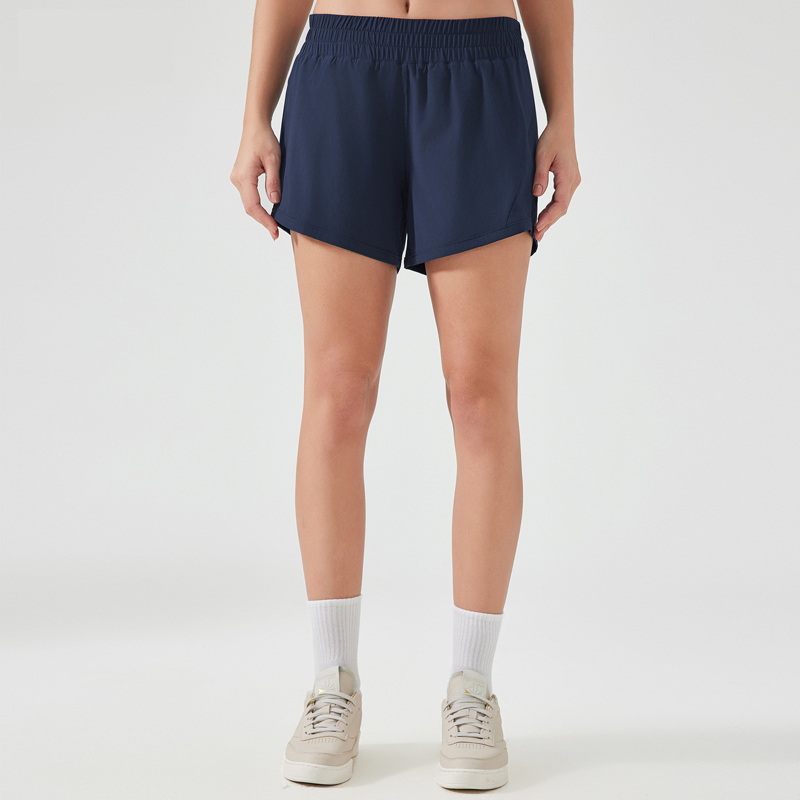 Women's ice sensitive quick drying sports shorts Color:Deep Blue;SIZE:S