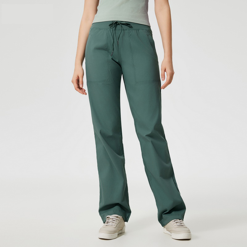 Women's straight leg pants, quick drying breathable pants Forest green