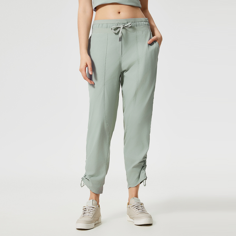 Women's lightweight breathable straight leg pants Jade Grey