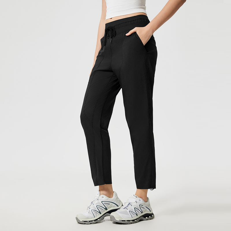 Women's lightweight breathable straight leg pants Black