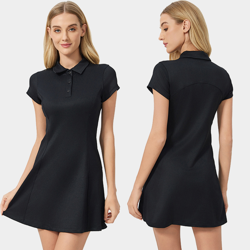 Women's waist cinched mid length dress