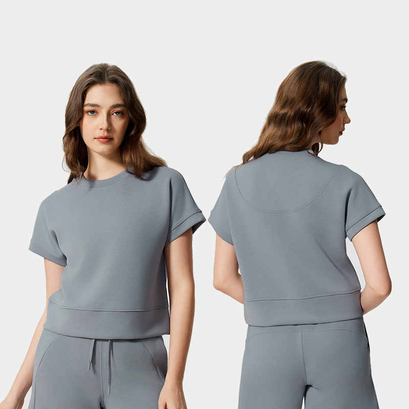 Women's round neck loose sports short sleeved shirt