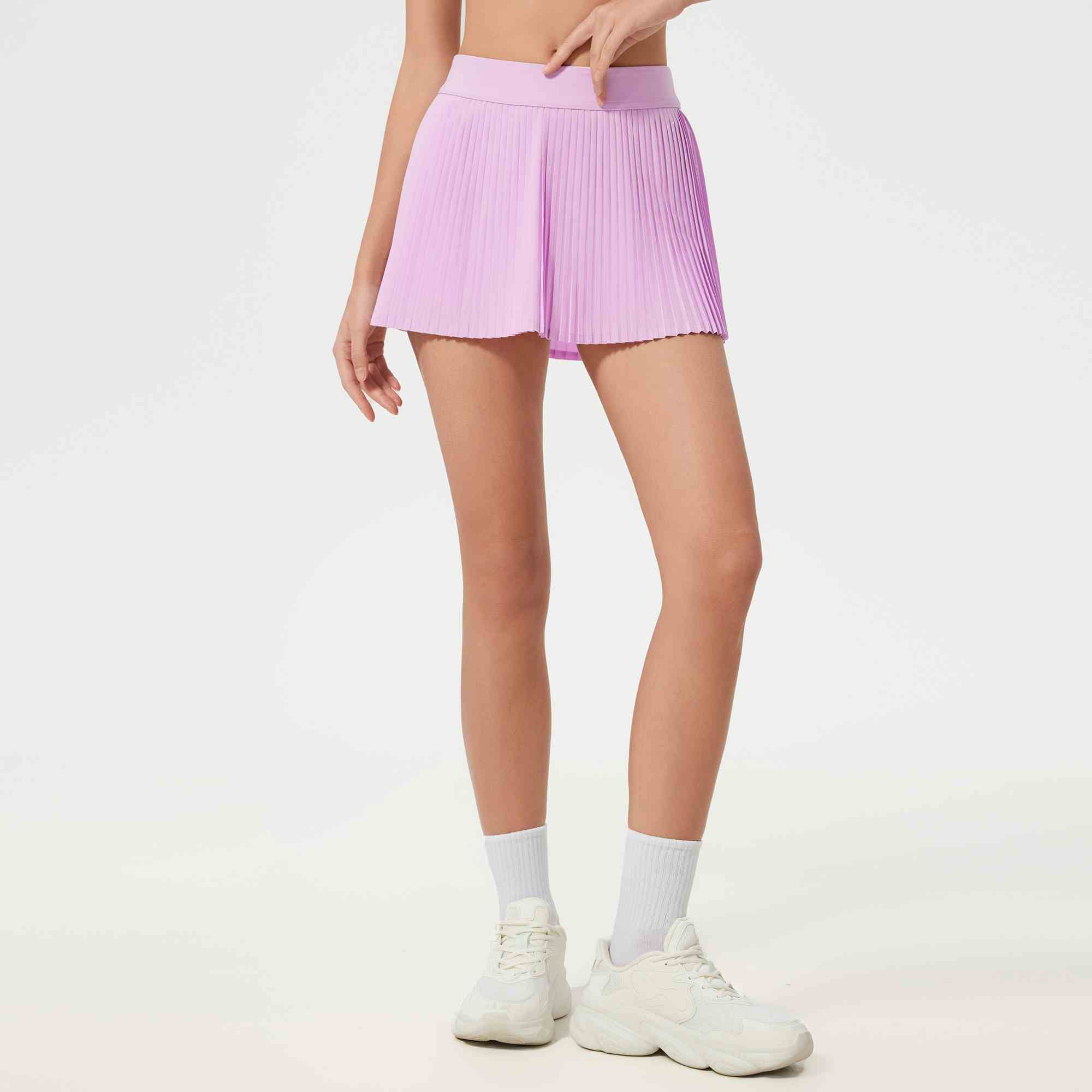 Women's sports skirt with lining to prevent exposure Color:Vitamin powder;SIZE:S