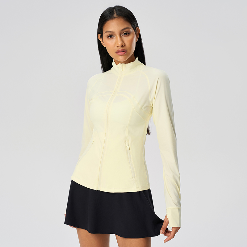 Women's breathable slim fit sports sunscreen clothing Dancing Yellow