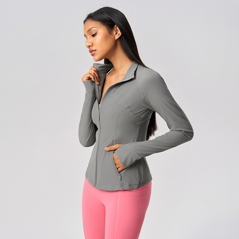 Women's breathable slim fit sports sunscreen clothing Color:Silver lime;SIZE:S