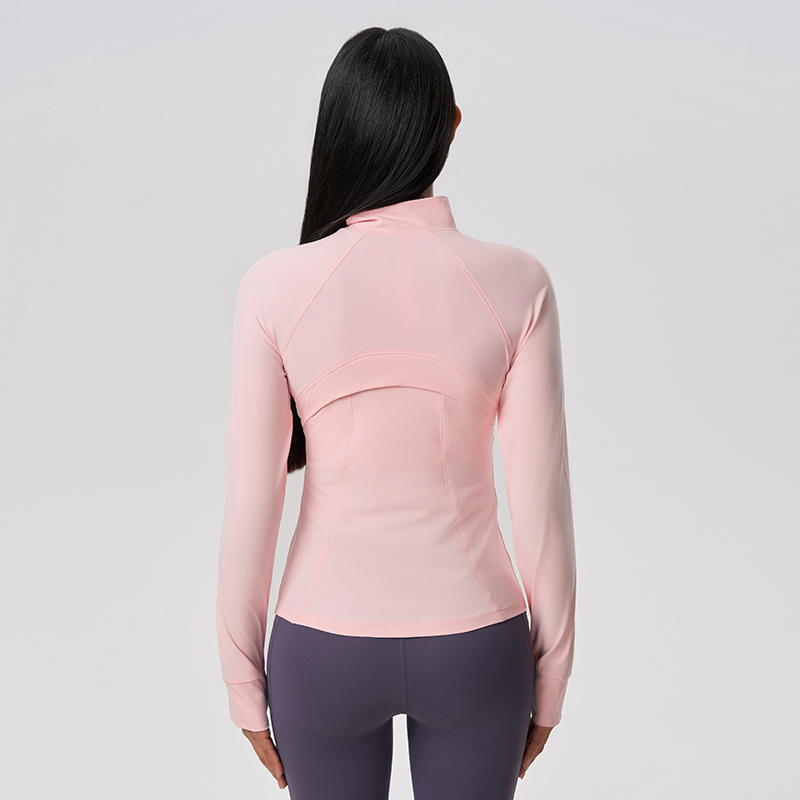 Women's breathable slim fit sports sunscreen clothing Color:Strawberry milkshake powder;SIZE:S