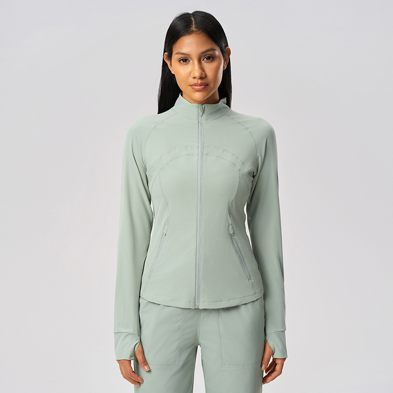 Women's breathable slim fit sports sunscreen clothing Color:Jade Grey;SIZE:S