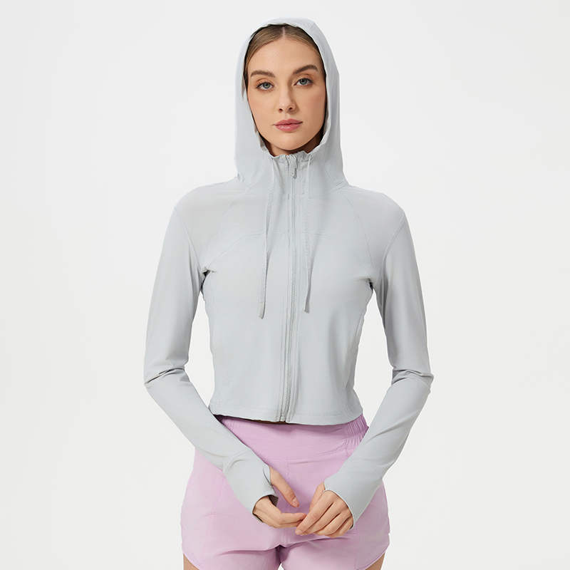 Women's quick drying breathable hooded sunscreen clothing Galactic Grey