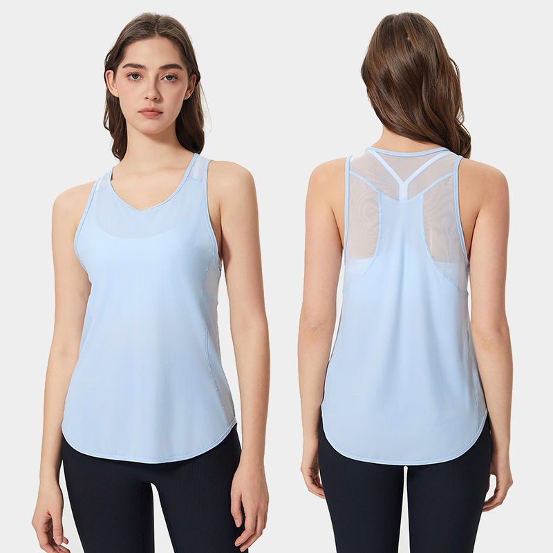 Women's vest mesh breathable yoga suit