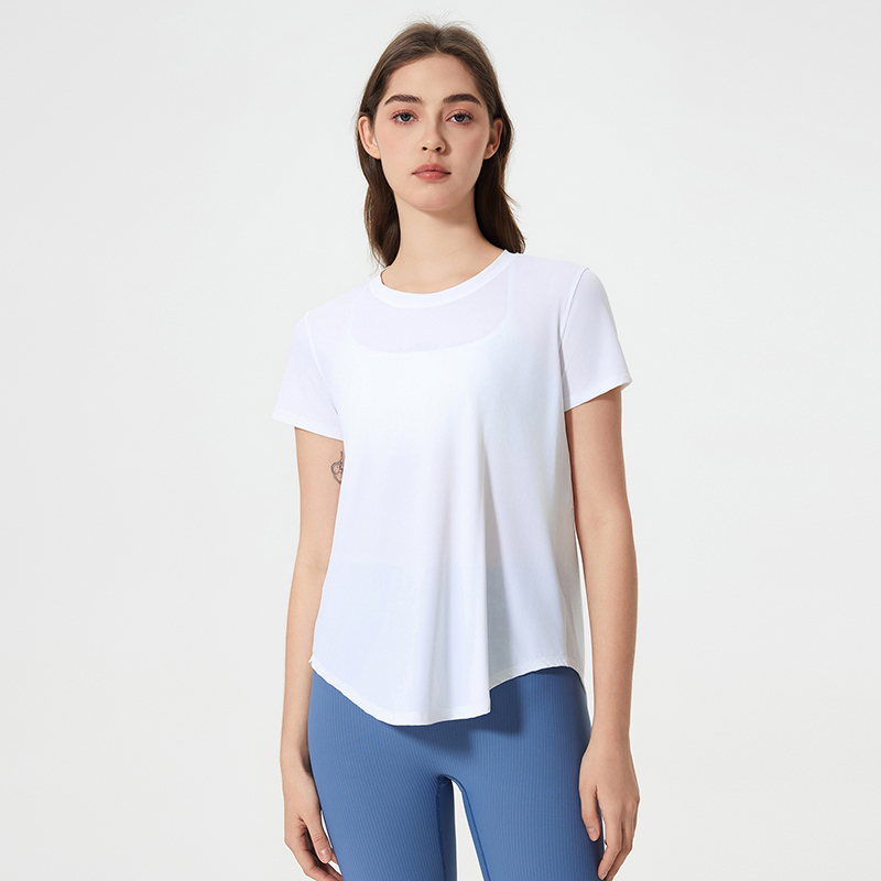 Women's casual quick drying short sleeved yoga suit White