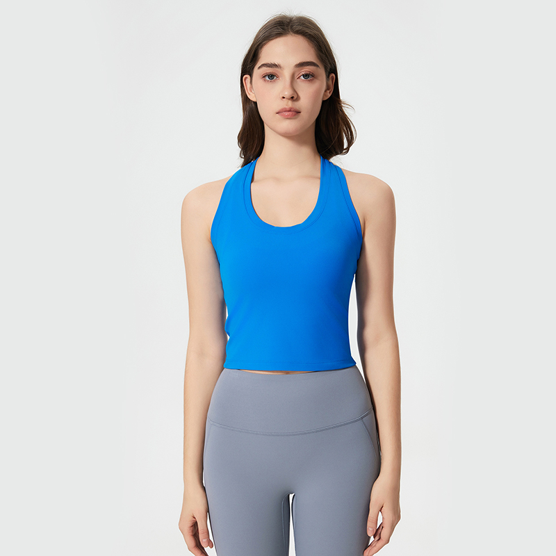 Women's Racerback Yoga Wear Capri Blue  