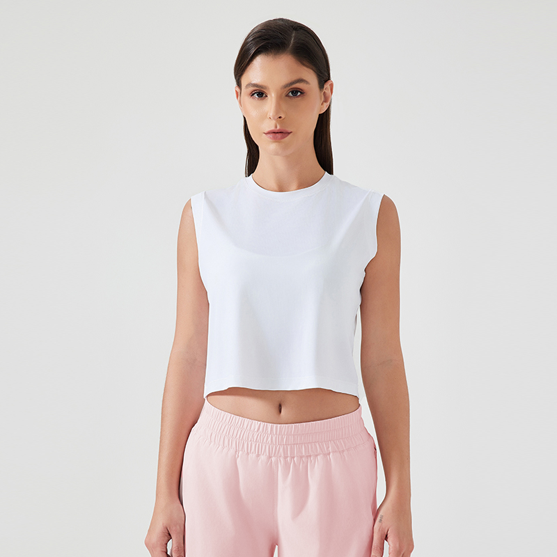 Women's summer short sports vest White  