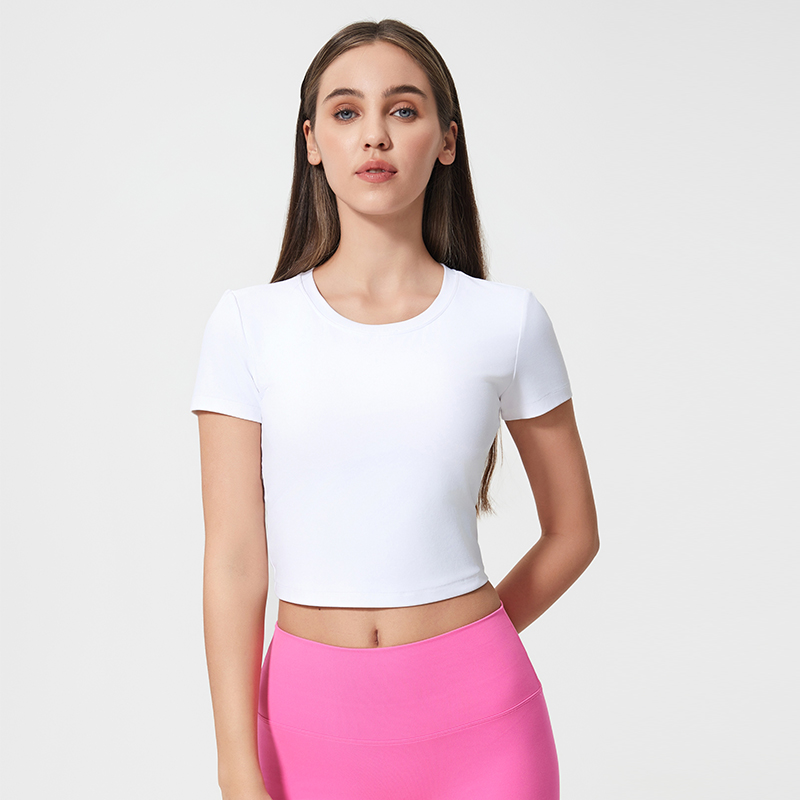 Women's beautiful back short sleeved shirt White  